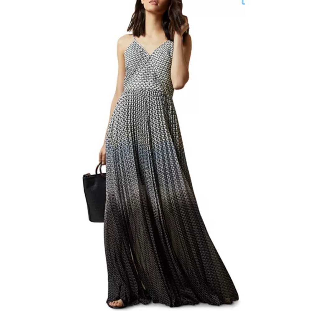Ted Baker London Edra Masquerade printed pleated maxi dress